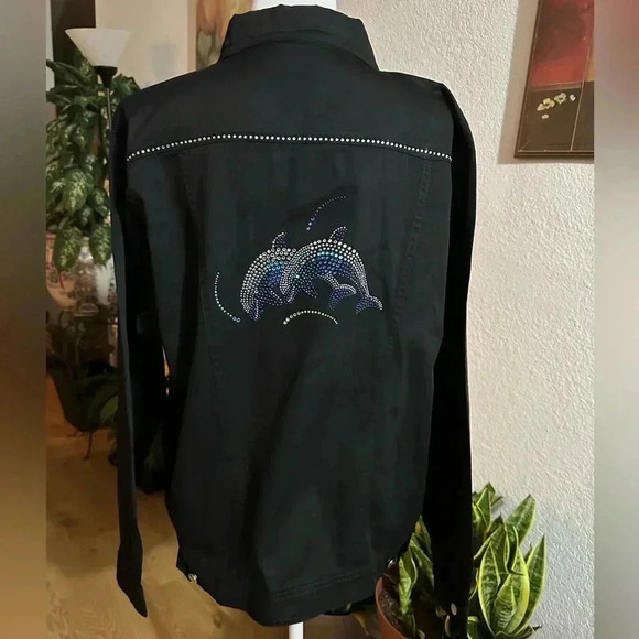 Las Olas black dolphin light jacket size XL - Picture 2 of 11
